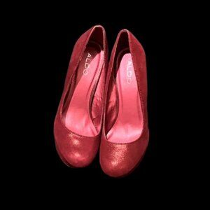 Vintage Burgundy sparkle high heel shoes